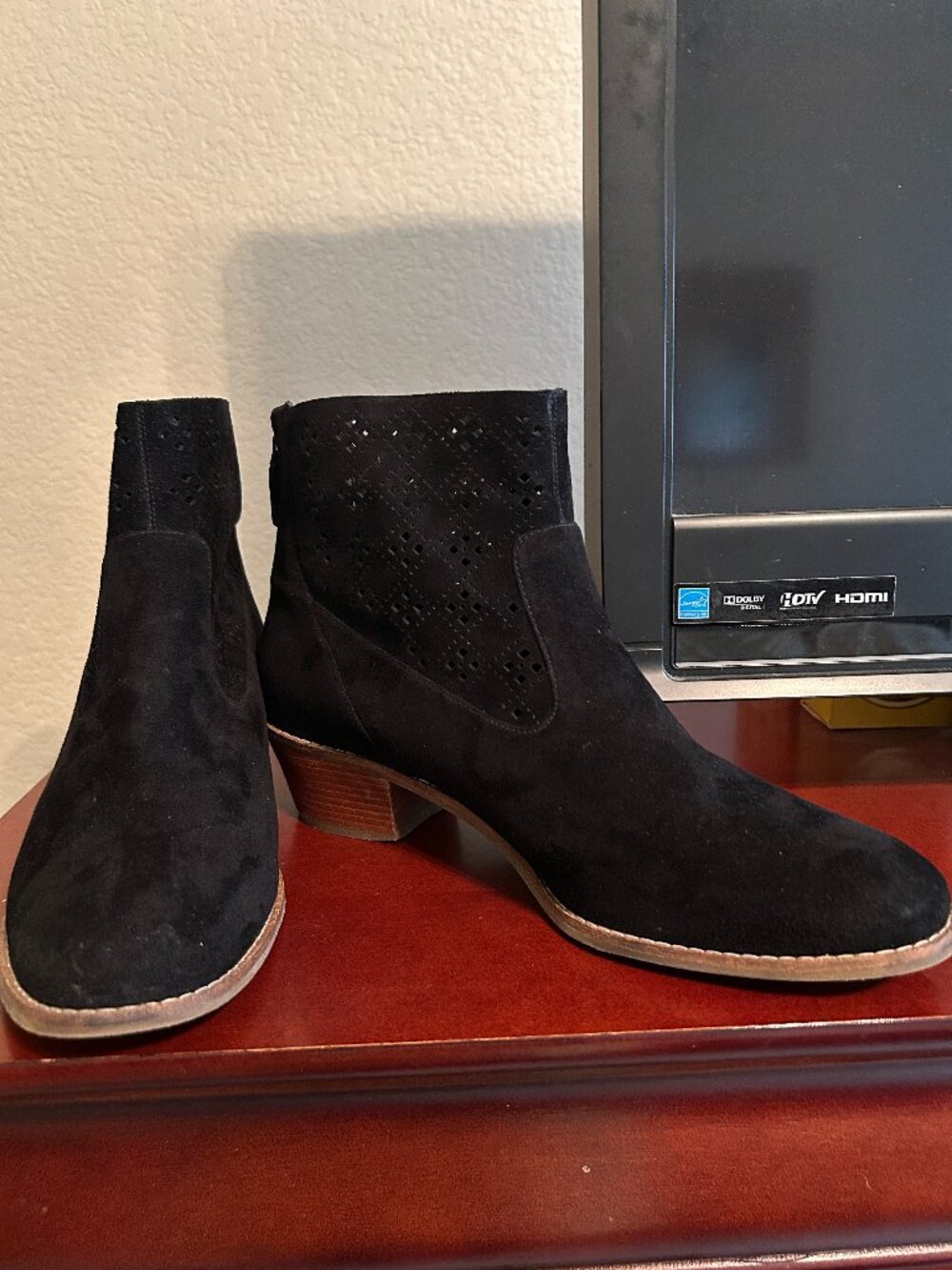 Cole Haan Jayne Lasercut Ankle Boots - Black - Size 10 1/2B